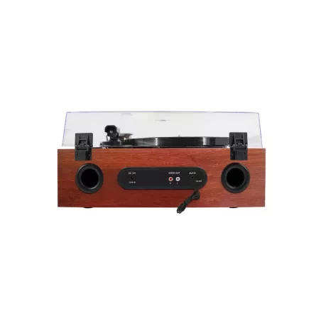 Platine vinyle Halterrego ALL-in-one avec 2 HP intégrés / couvercle, RMS 2* 8W, 3 vitesses, lecteur CD, BT IN, Radio FM, Aux…