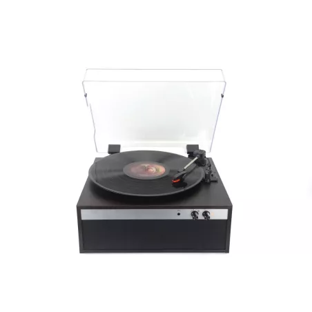 Platine vinyle Halterrego BROOKLYN, haut-parleurs intégrés, 3 vitesses, marche/arrêt automatique, Entrée : jack 3.5mm , Sortie…