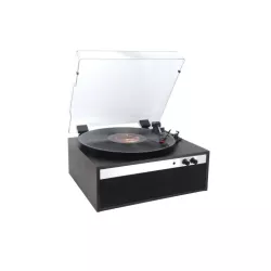 Platine vinyle Halterrego BROOKLYN, haut-parleurs intégrés, 3 vitesses, marche/arrêt automatique, Entrée : jack 3.5mm , Sortie…