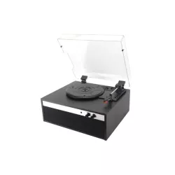 Platine vinyle Halterrego BROOKLYN, haut-parleurs intégrés, 3 vitesses, marche/arrêt automatique, Entrée : jack 3.5mm , Sortie…