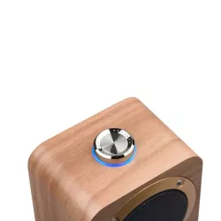 Enceinte Bluetooth Halterrego en bois , BT V5.0, RMS 3W , batterie rechargeable de 1200mAh.
