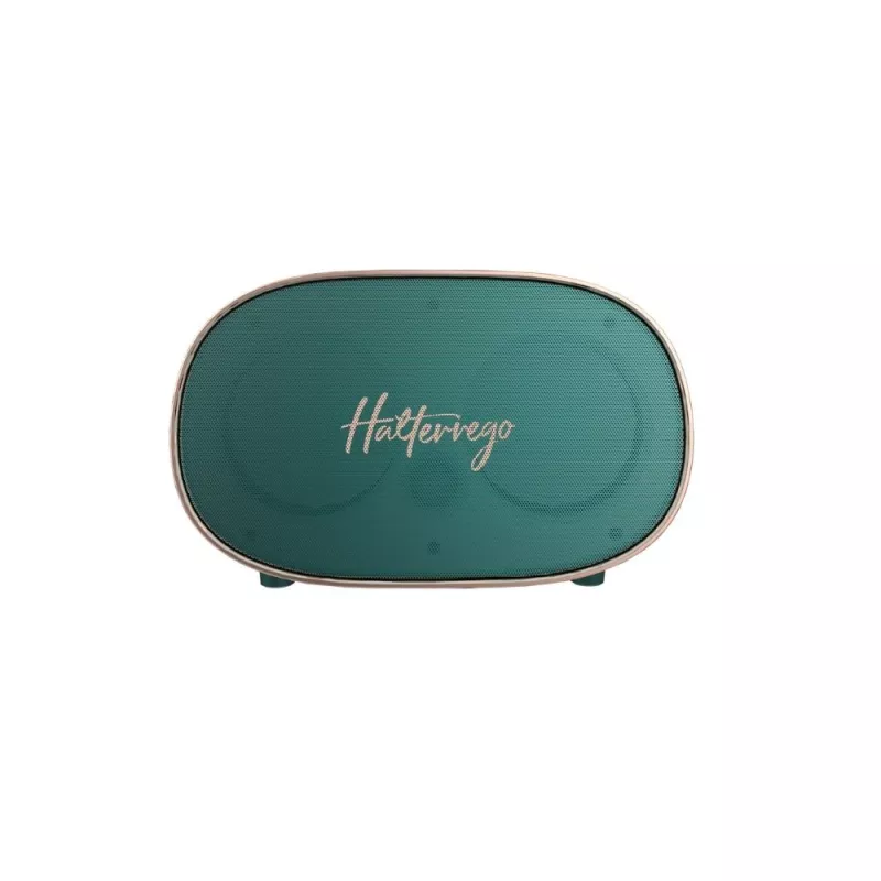 Enceinte Bluetooth Halterrego style rétro couleur verte. BT V5.0, lecteur de carte micro SD, Aux in, 6w RMS, batterie…