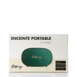 Enceinte Bluetooth Halterrego style rétro couleur verte. BT V5.0, lecteur de carte micro SD, Aux in, 6w RMS, batterie…