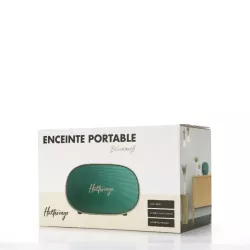Enceinte Bluetooth Halterrego style rétro couleur verte. BT V5.0, lecteur de carte micro SD, Aux in, 6w RMS, batterie…