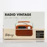 Radio vintage HALTERREGO Aspect bois, AM/FM/SW lecteur USB/ Carte Micro SD prise secteur ou pile (non incluse)