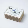 Lecteur CD HALTERREGO, radio FM, bluetooth, rechargeable, style rétro, bois clair
