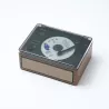 Lecteur CD HALTERREGO, radio FM, bluetooth, rechargeable, style rétro, bois foncé