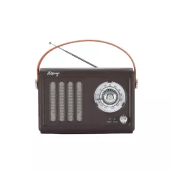 Enceinte/Radio rétro HALTERREGO style vintage, RMS 5W, Bluetooth, Radio FM, lecteur USB, Aux IN, Batterie rechargeable, marron
