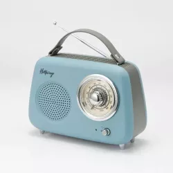 Enceinte/Radio HALTERREGO rétro 2, 5W RMS, Bluetooth, Radio FM, lecteur USB, Aux IN, batterie rechargeable, bleu
