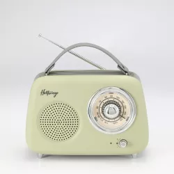 Enceinte/Radio HALTERREGO rétro 2, 5W RMS, Bluetooth, Radio FM, lecteur USB, Aux IN, batterie rechargeable, vert olive