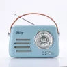 Enceinte/Radio HALTERREGO rétro 3, 5W RMS, Bluetooth, Radio FM, lecteur USB, Aux IN, batterie rechargeable, bleu