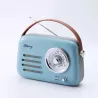Enceinte/Radio HALTERREGO rétro 3, 5W RMS, Bluetooth, Radio FM, lecteur USB, Aux IN, batterie rechargeable, bleu
