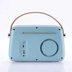 Enceinte/Radio HALTERREGO rétro 3, 5W RMS, Bluetooth, Radio FM, lecteur USB, Aux IN, batterie rechargeable, bleu