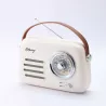 Enceinte/Radio HALTERREGO rétro 3, 5W RMS, Bluetooth, Radio FM, lecteur USB, Aux IN, batterie rechargeable, blanc crème