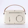 Enceinte/Radio HALTERREGO rétro 3, 5W RMS, Bluetooth, Radio FM, lecteur USB, Aux IN, batterie rechargeable, blanc crème
