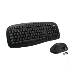 Kit HEDENclavier multimedia & souris optiq 4 boutons ss fil,2.4G,noir