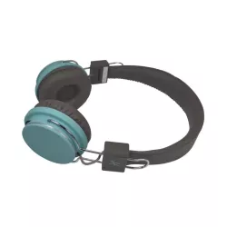 Casque DOUBLE H. marron/blue, bltooth/fil, fonction tél, Lect.Mini-SD