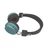 Casque DOUBLE H. marron/blue, bltooth/fil, fonction tél, Lect.Mini-SD