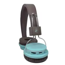 Casque DOUBLE H. marron/blue, bltooth/fil, fonction tél, Lect.Mini-SD