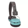 Casque DOUBLE H. marron/blue, bltooth/fil, fonction tél, Lect.Mini-SD