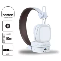 Casque HEDEN Evolution bluetooth / filaire blanc