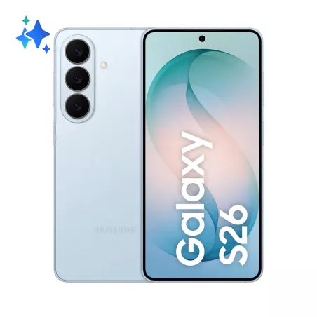 Smartphone Samsung Galaxy S26 BLEU 5G 12Go 512Go 6,3'' Wifi 7 4900 mAh charge ultra rapide 60w et sans fil 25w Android 16…
