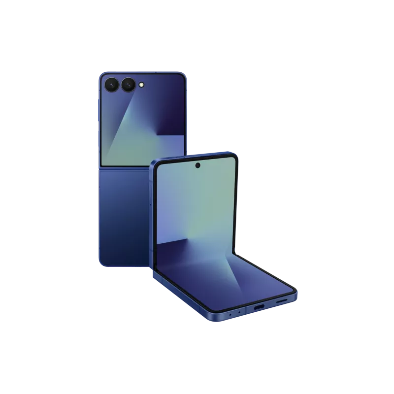 Smartphone Galaxy Z Flip7 Bleu Nuit Exynos 2500 12Go 512Go Ecran Pliable 6,9'' et 4,1'' Dynamic AMOLED 2X AI intégrée Batterie…