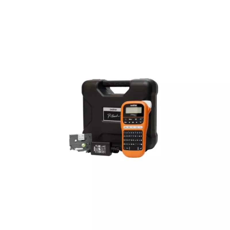 BROTHER PT-E110VP Etiqueteuse Electricien 12mm, 2 lignes, 20mm/s, 180dpi, malette transport, adaptateur secteur