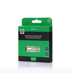 Adaptateur Coax male 9.52mm Fiche SAT femelle