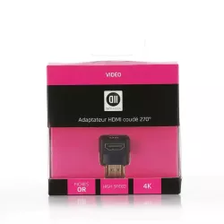 Adaptateur HDMI coudé à 270° vertical connecteur or