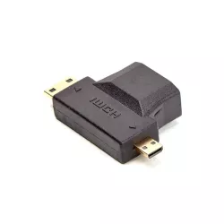 Adaptateur 2 en 1 HDMI port micro HDMI + mini HDMI mâle port HDMI femelle connecteurs OR