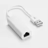 Adapateur USB2.0 mâle/RJ45 femelle blanc - compatible 10/100Mbps Plug&Play
