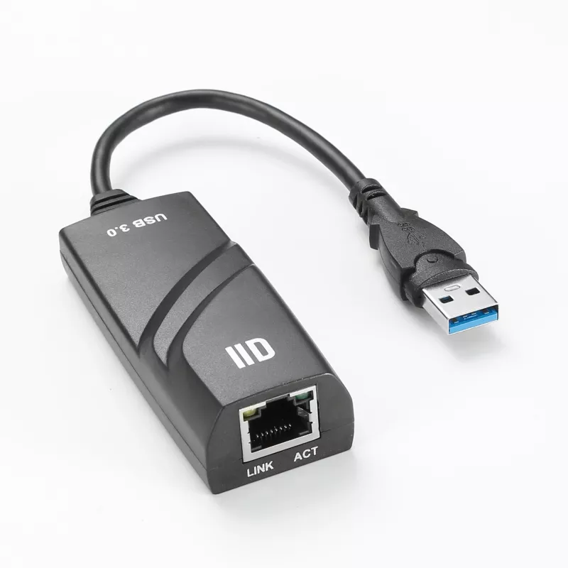 Adapateur USB3.0 mâle/RJ45 femelle noir - compatible 1Gbps Plug&Play