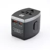 Adaptateur de voyage universel multi-pays avec 1 port USB A + 1 port USB-C - fast charge 30W - type de prises UK/US/AU/EU