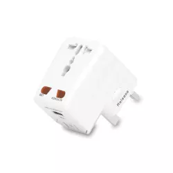 Adaptateur multi pays 1USB 1A blanc