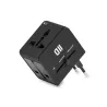 Adaptateur multi pays 2USB 2A noir