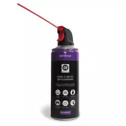 Spray à air sec dépoussiérant 520ml brut - 200 ml net Multipositions : tête en haut et tête en bas