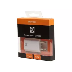 Chargeur secteur 1 USB 1A blanc design plat