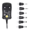 Bloc d'alimentation Universel 600mA +6 fiches - Entrée 240V 7.5W Sorties 3/4,5/5/6/7,5/9/12V