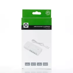 Amplificateur/répartiteur TV - 4 sorties - Gain 26 dB - Fréquence max. 862 MHz - blanc