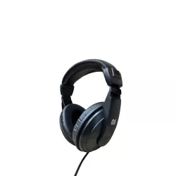 Casque TV filaire réglable - Connecteur jack plaqué or - Adaptateur jack 6,35 plaqué or vissable - Câble 6m - Noir