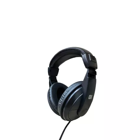 Casque TV filaire réglable - Connecteur jack plaqué or - Adaptateur jack 6,35 plaqué or vissable - Câble 6m - Noir