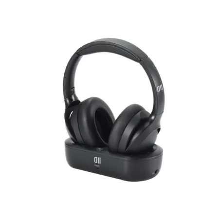 Casque TV sans fil avec base de recharge - réglable et pliable - autonomie 35h - portée 30m - noir