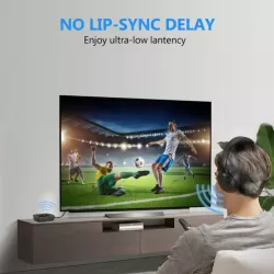 Casque TV sans fil avec base de recharge - réglable et pliable - autonomie 35h - portée 30m - noir