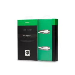 Câble Coaxial mâle /femelle 9,52mm + 1 adaptateur mâle/mâle 10 m Blanc
