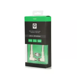 Câble Coaxial mâle/femelle Fiches coudé à 90° des 2 côtés 1.50 m Blanc 9.52 mm