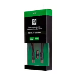 Câble antenne mâle/mâle 9.52 mm + adaptateur femelle/femelle 1.5M noir