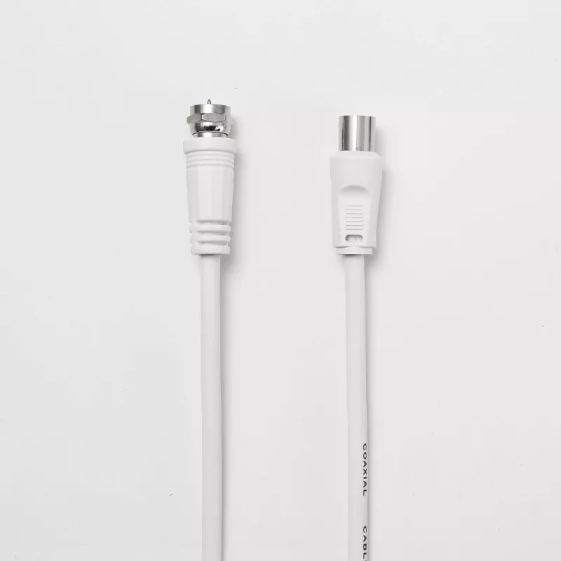 Câble Coaxial/Satellite 9.52 mm mâle/mâle - 2m - blanc