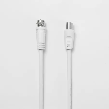 Câble Coaxial/Satellite 9.52 mm mâle/mâle - 2m - blanc