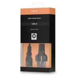 Câble alimentation secteur Europa IEC C13 - pour PC fixe / moniteur Coloris noir - 1m50